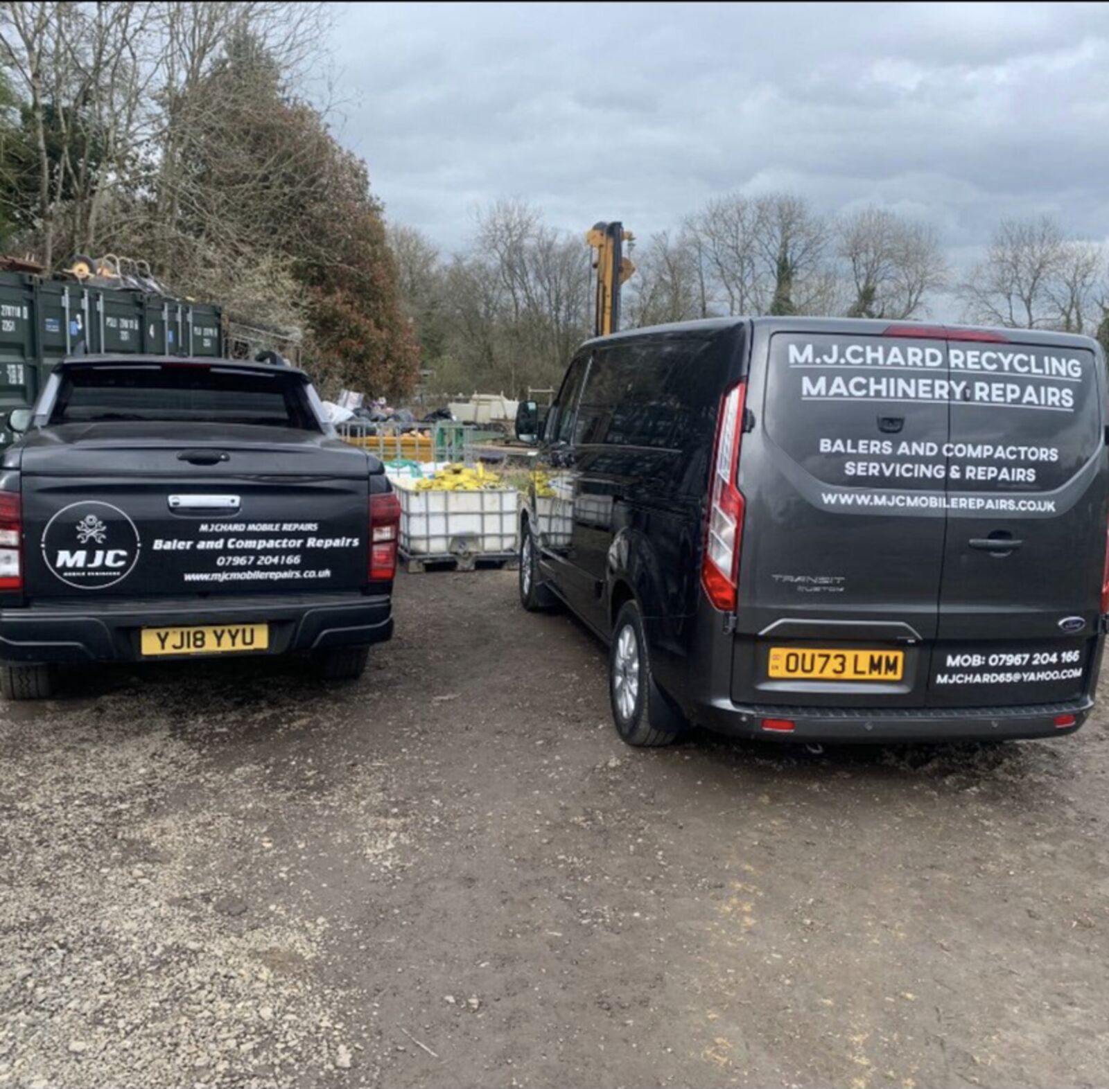 MJC Repairs branded vans on site